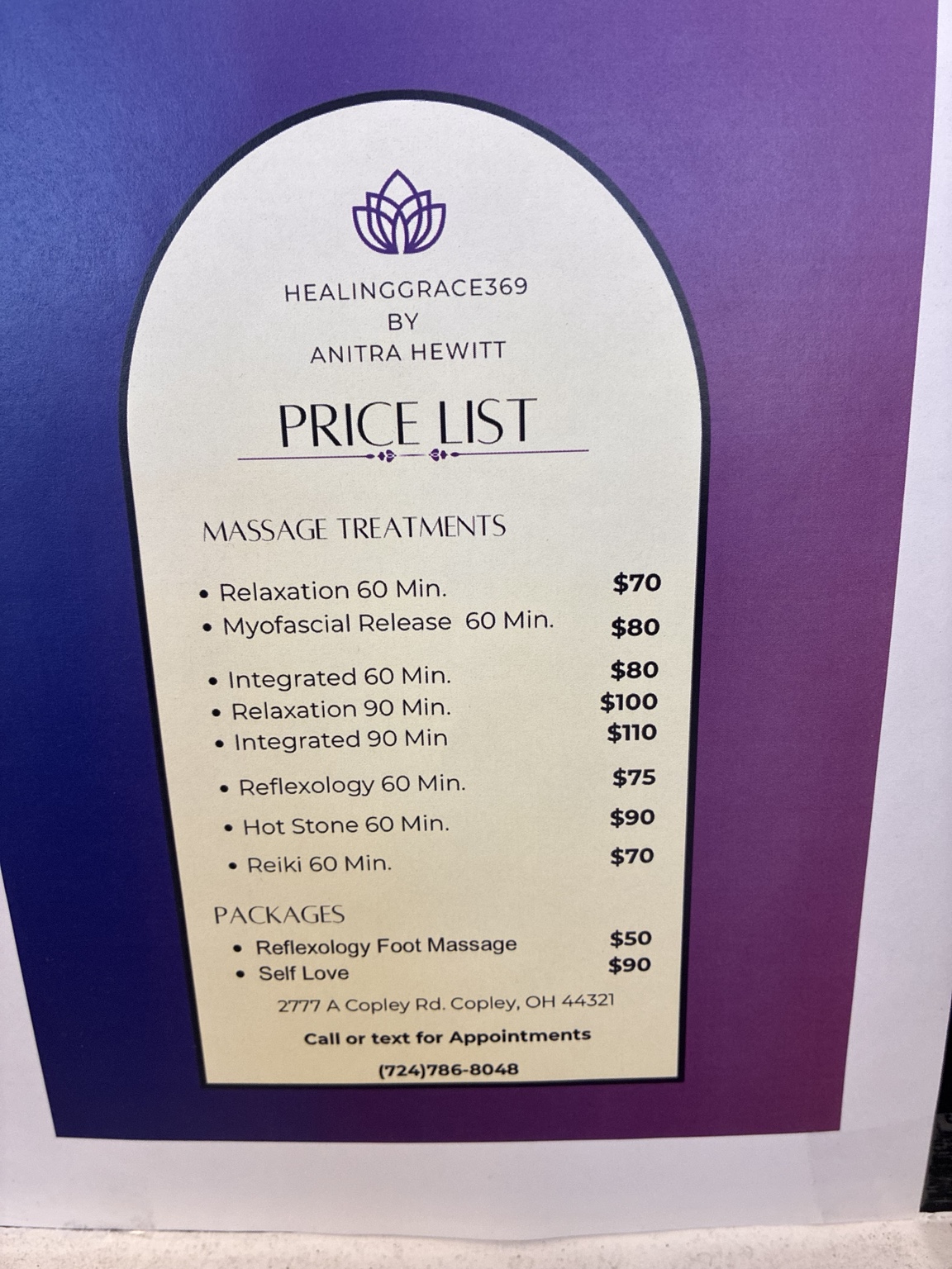 HealingGrace369 price list